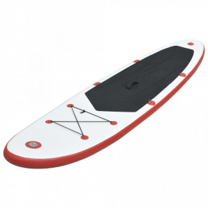 Set placă stand up paddle SUP surf gonflabilă, roșu și alb - Img 2