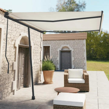Set stâlp pentru copertină, antracit, 300x245 cm, fier - Img 1
