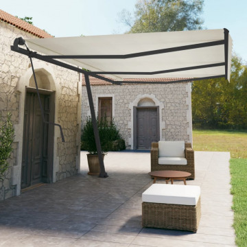 Set stâlp pentru copertină, antracit, 600x245 cm, fier - Img 1