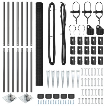 Set stâlpi gard metalici Set 2 Gri Metal, Plastic 10 x 1.5 m - Img 4