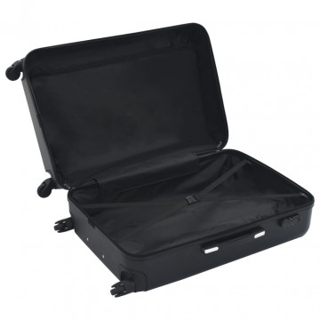 Set valiză carcasă rigidă, 3 buc., negru, ABS - Img 5