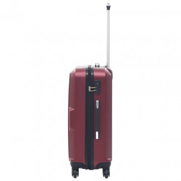 Set valize cu carcasă rigidă, 3 buc., roșu vin, ABS - Img 8
