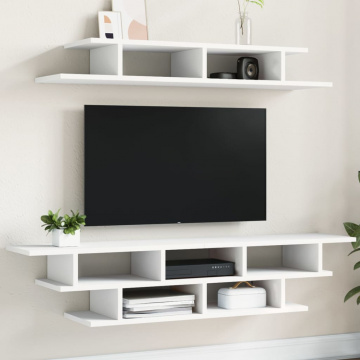 Seturi TV de perete, 6 piese, alb, lemn prelucrat - Img 4