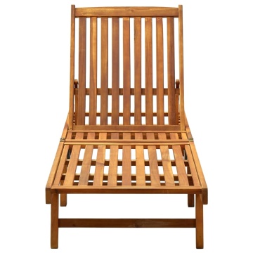 Șezlong de plajă, lemn masiv de acacia - Img 2