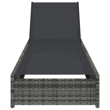 Șezlong Gri 60x200x27 cm Poliratan - Img 4