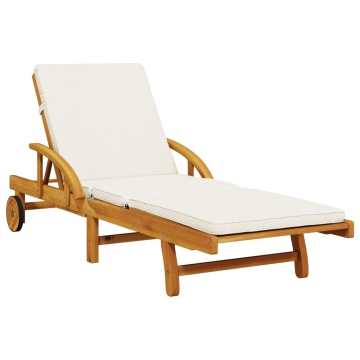 Șezlonguri 2 buc. cu perne 200x68x83 cm lemn masiv de acacia - Img 4