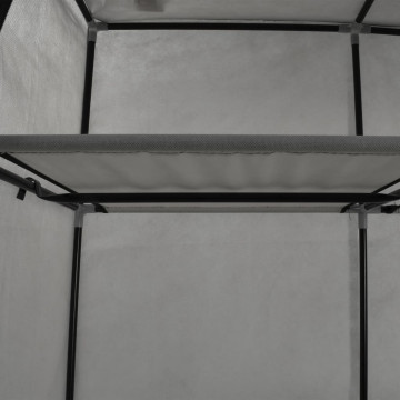 Șifonier cu bare și compartimente, gri, 150x45x175 cm, textil - Img 6