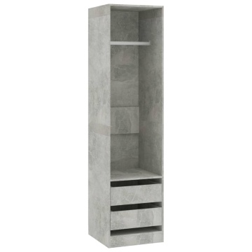Șifonier cu sertare, gri beton, 50x50x200 cm, lemn prelucrat - Img 2