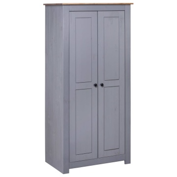 Șifonier, gri, 80 x 50 x 171,5 cm, lemn masiv pin gama Panama - Img 1