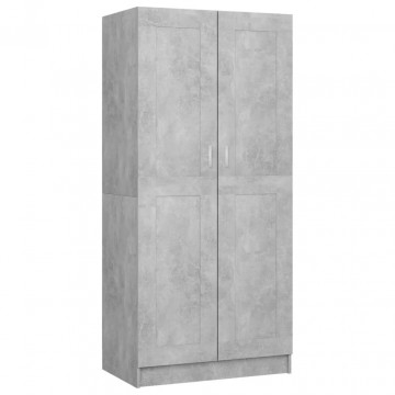 Șifonier, gri beton, 82,5x51,5x180 cm PAL - Img 8