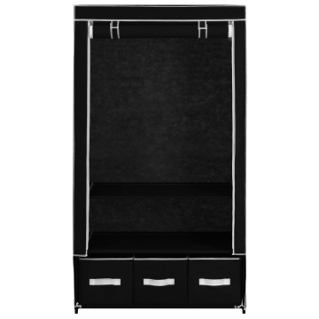 Șifonier, negru, 87 x 49 x 159 cm, material textil - Img 4