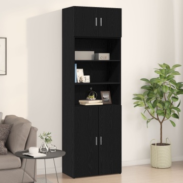 Şifonier Negru Stejar 70x42,5x40 cm Lemn prelucrat - Img 1