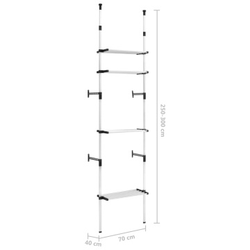 Sistem de șifonier telescopic cu rafturi, aluminiu - Img 7