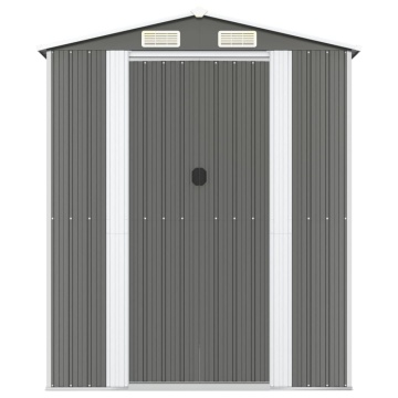 Șopron de grădină, gri deschis, 192x606x223 cm, oțel galvanizat - Img 3