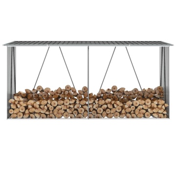 Șopron depozitare lemne antracit 330x84x152 cm oțel galvanizat - Img 1