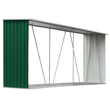 Șopron depozitare lemne, verde, 330x84x152 cm, oțel galvanizat - Img 2