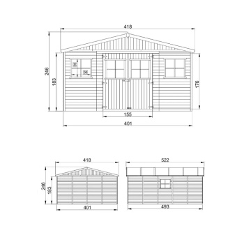 Șopron din lemn de gradina L14ft x L17ft x H8ft - TIMBELA M333 - Img 8