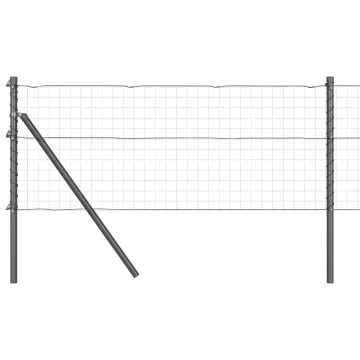 Stâlpi de gard, 26 buc., gri, Ø32 mm, 100 cm, oțel zincat - Img 3
