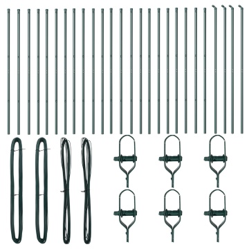 Stâlpi de gard, 26 buc., verde, Ø32 mm, 150 cm, oțel zincat - Img 2