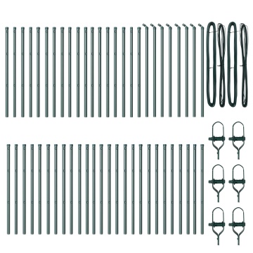 Stâlpi de gard, 52 buc., verde, Ø32 mm, 120 cm, oțel zincat - Img 2
