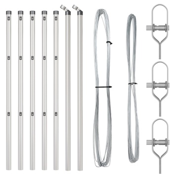 Stâlpi de gard 7 buc Ø32 mm 80 cm Oțel galvanizat - Img 2