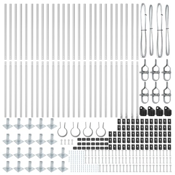 Stâlpi de gard Set de 52 Oțel galvanizat 3.2 x 3.2 x 83.5 cm - Img 4