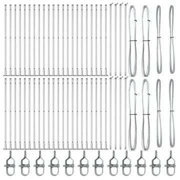 Stâlpi Set de 104 Oțel galvanizat 3.2 x 3.2 x 88.5 cm Durabil - Img 2