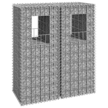 Stâlpi tip coș gabion, 2 buc., 40x40x100 cm, fier - Img 1