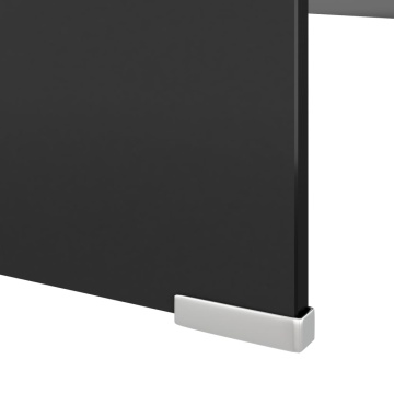 Stand TV/Suport monitor sticlă, 120x30x13 cm, negru - Img 6