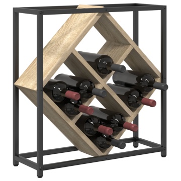 Stative pentru vin Sonoma oak, Negru Plăci aglomerate, Metal Mediul - Img 3