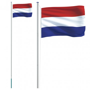 Steag Olanda și stâlp din aluminiu, 6,23 m - Img 2