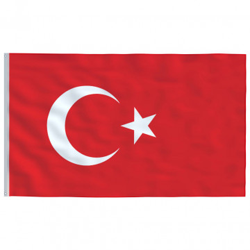 Steag Turcia și stâlp din aluminiu, 5,55 m - Img 4