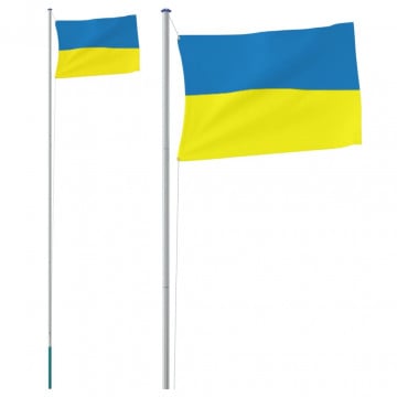 Steag Ucraina cu stâlp din aluminiu, 6,23 m - Img 2