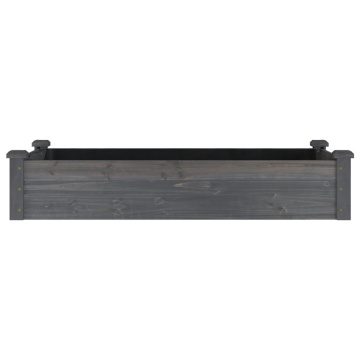 Strat grădină înălțat cu căptușeală gri 120x60x25 cm lemn brad - Img 4