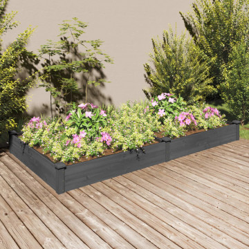 Strat grădină înălțat cu căptușeală gri 240x120x25cm, lemn brad - Img 1