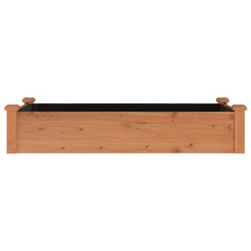 Strat grădină înălțat cu căptușeală maro 120x60x25 cm lemn brad - Img 4