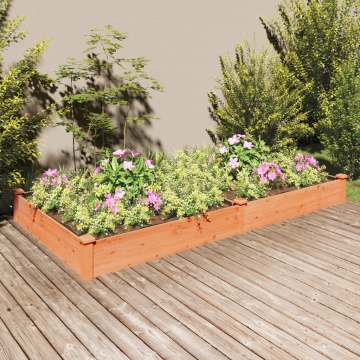 Strat grădină înălțat cu căptușeală maro 240x120x25cm lemn brad - Img 1
