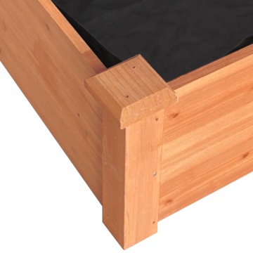 Strat grădină înălțat cu căptușeală maro 240x120x25cm lemn brad - Img 6