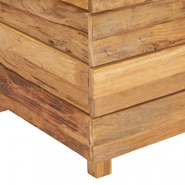 Strat înălțat, 100 x 40 x 72 cm, lemn de tec reciclat și oțel - Img 7