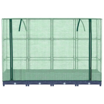 Strat înălțat cu husă de seră, aspect ratan, 160x40x123 cm - Img 4
