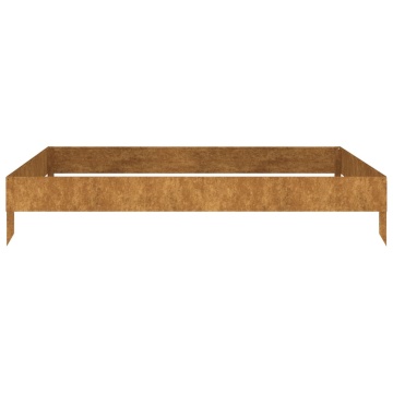 Strat înălțat de grădină, 100x100x18,5 cm, oțel corten - Img 3