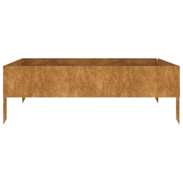 Strat înălțat de grădină, 100x100x33,5 cm, oțel corten - Img 3