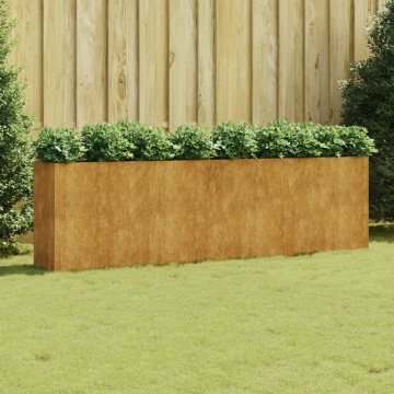 Strat înălțat de grădină, 280x40x80 cm, oțel corten - Img 1