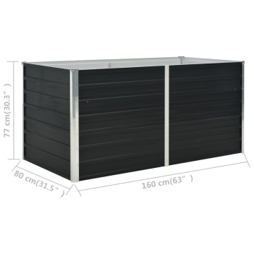 Strat înălțat de grădină antracit 160x80x77 cm oțel galvanizat - Img 6