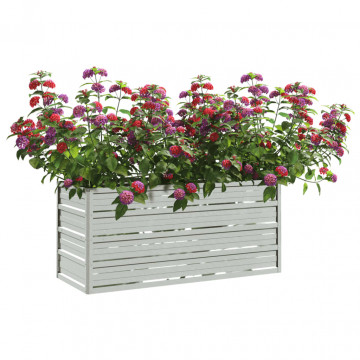 Strat înălțat de grădină argintiu 100x40x45 cm oțel galvanizat - Img 3