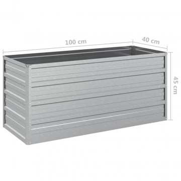 Strat înălțat de grădină argintiu 100x40x45 cm oțel galvanizat - Img 6