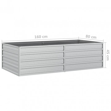 Strat înălțat de grădină argintiu 160x80x45 cm oțel galvanizat - Img 6