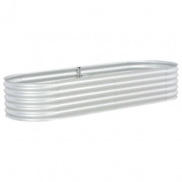 Strat înălțat de grădină argintiu 240x80x44 cm oțel galvanizat - Img 2