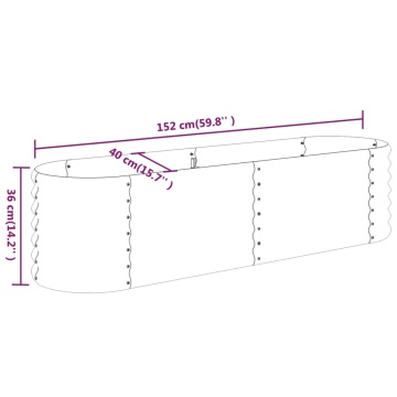 Strat înălțat grădină 152x40x36 cm oțel vopsit electrostatic - Img 5
