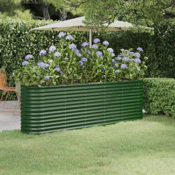 Strat înălțat grădină 224x40x68 cm oțel vopsit electrostatic - Img 1